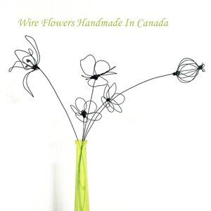 Handmade Wire Flowers Made to Order Made In Canada One of a kind metal bouquet